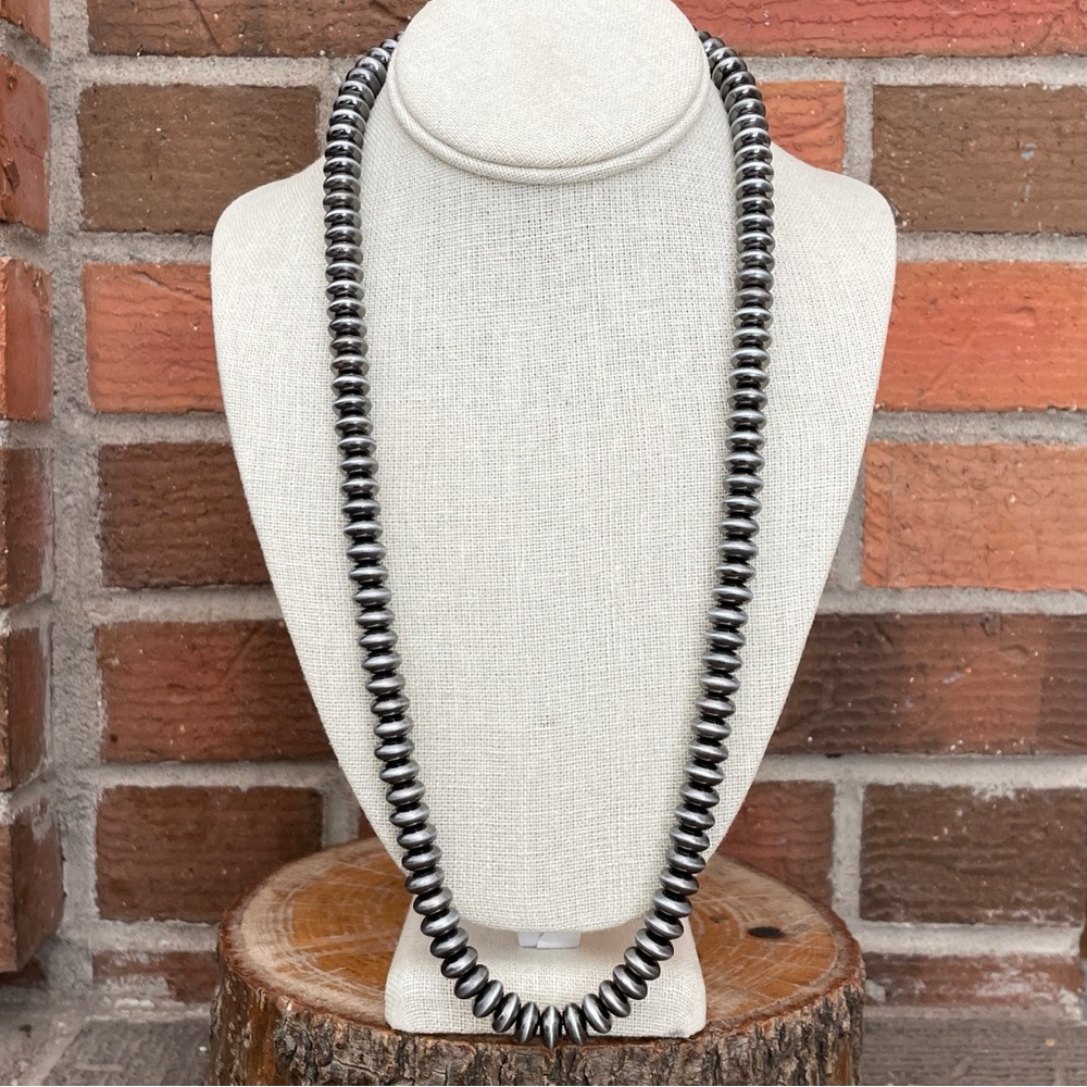 26.5 inch Navajo Style Pearl Saucer Necklace